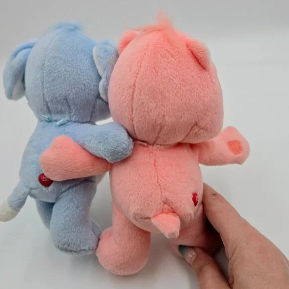 Care Bears Cuddle Pairs Cheer Bear And Loyal Heart Dog Plush 7” Vintage Read - Picture 13 of 14